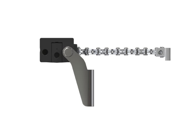 TCD1 window actuator side view with outward opening bracket set.