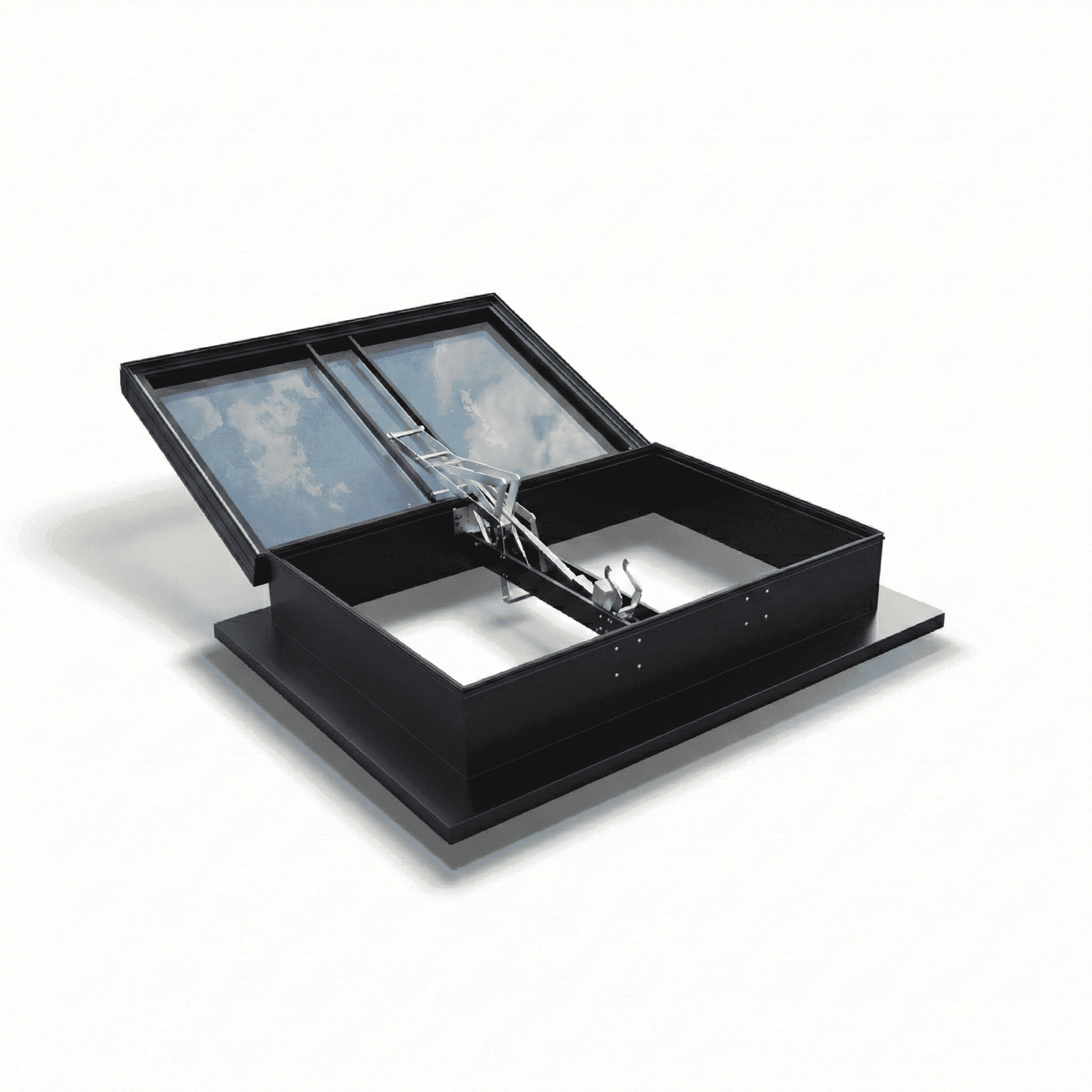Black AOV Roof Hatch open