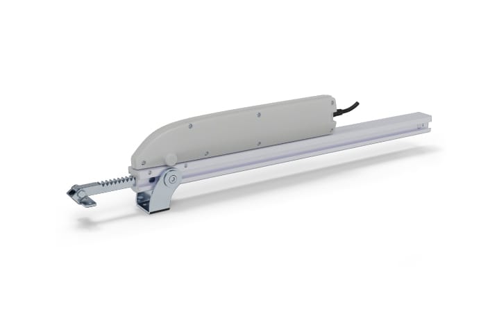 Mingardi Drive Evo2 rack and pinion actuator to provide natural ventilation by operating roof vent.