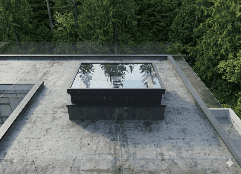 AOV Roof Hatch closed on top of a roof