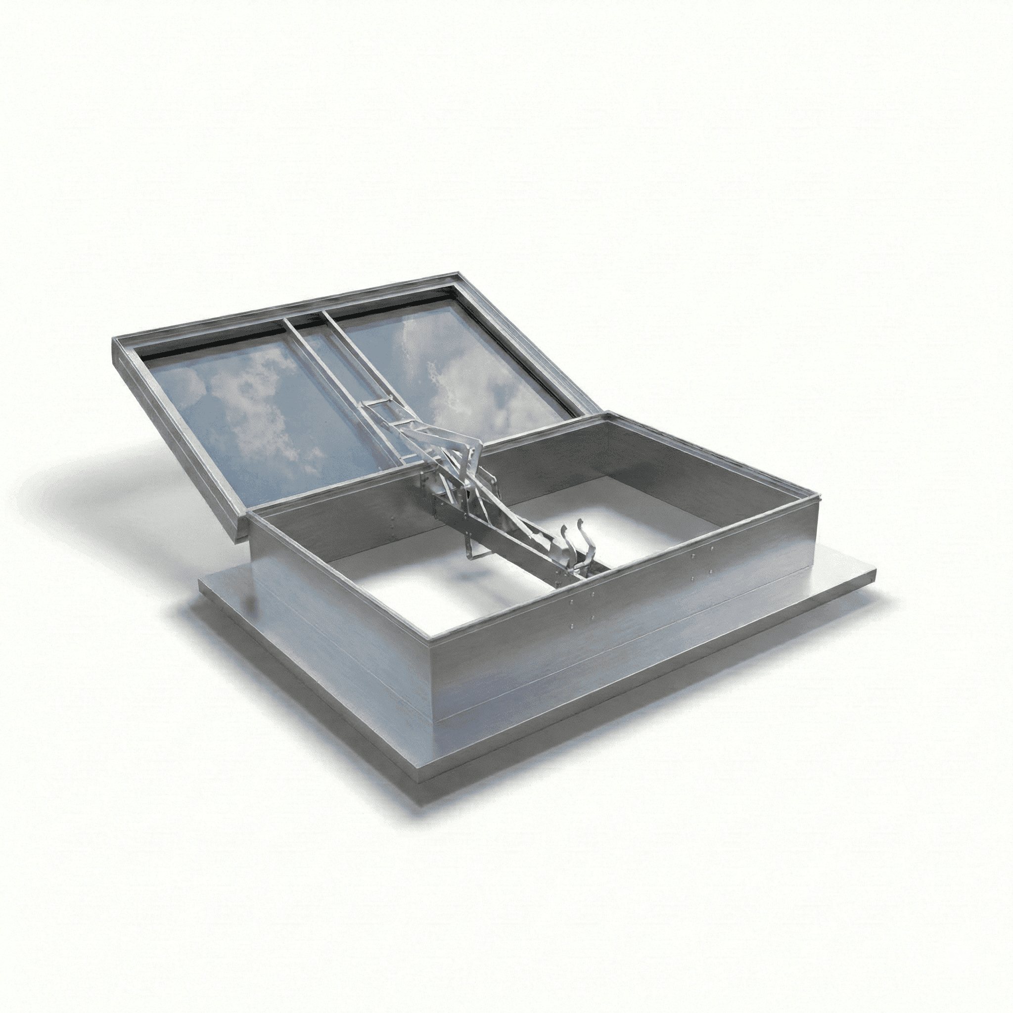 Silver AOV Roof Hatch open